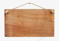 木板裂纹背景图片棕色带裂纹用绳子挂着的木板实物高清图片