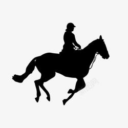 骑马运动骑马人物剪影高清图片