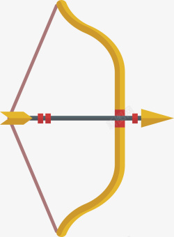 古代骑士金色的弓箭矢量图高清图片
