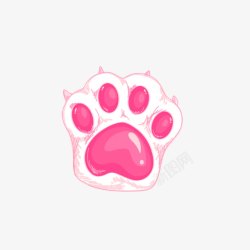 png三花色小猫爪子可爱卡通粉色猫爪印下载 png粉色扁平化猫爪印心形