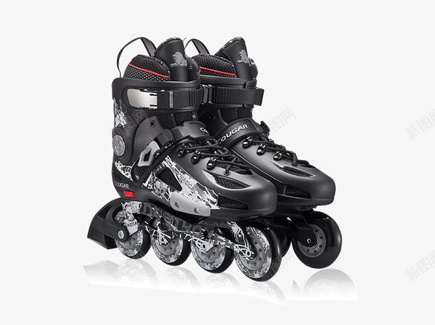 黑色溜冰鞋png免抠素材_新图网 https://ixintu.com 产品实物 溜冰鞋 滑板滑轮 滑轮 鞋靴