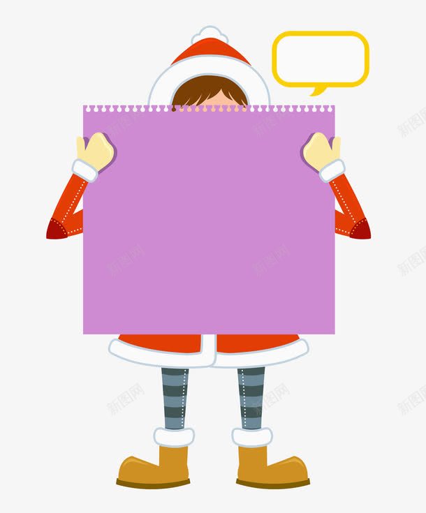 小红帽提示框png免抠素材_新图网 https://ixintu.com 书写白板 创意文字框 卡通平面 手绘 提示板 文字框 紫色笔记本纸 红斗篷女孩