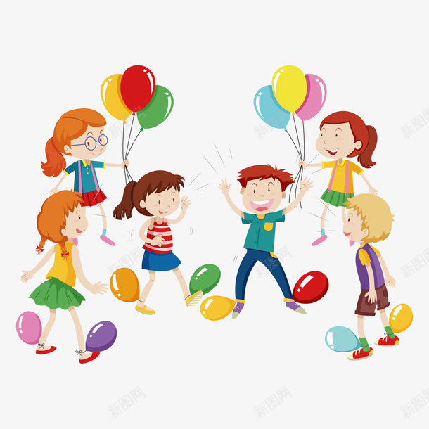 儿童玩耍踩气球游戏矢量图ai免抠素材_新图网 https://ixintu.com 儿童玩耍 儿童节 气球 游戏 矢量图