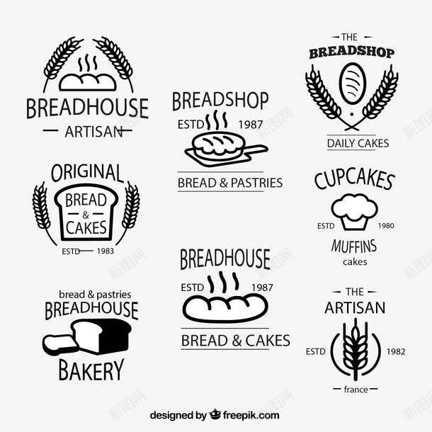 面包房标签png免抠素材_新图网 https://ixintu.com AI格式 标签 烘培食品 糕点 面包 面包坊 面包房标签 面粉 面粉包装