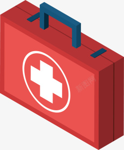 医药包红色便利箱子矢量图高清图片