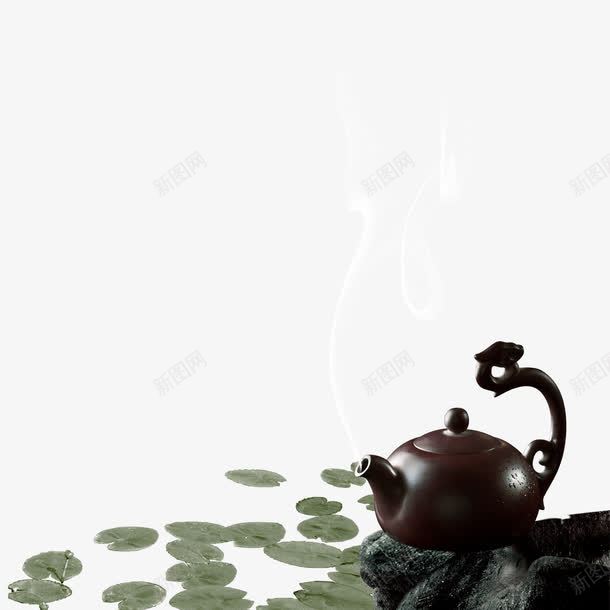 中国风水墨茶文化茶壶png免抠素材_新图网 https://ixintu.com 中国风 古风 山茶水墨 水墨 泡茶 茶 茶壶 茶文化 荷叶