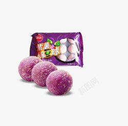 小吃豌豆紫薯豌豆球高清图片