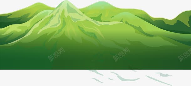 绿色清新高山png免抠素材_新图网 https://ixintu.com 免抠PNG 大山 清新 绿色 群山 装饰图案 高山