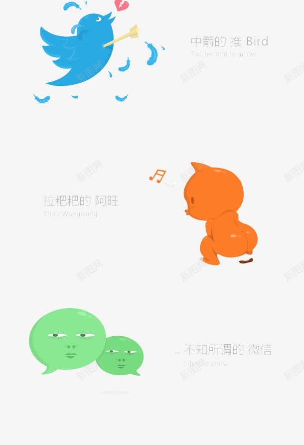 扁平化恶搞门户网站LOGO图标png_新图网 https://ixintu.com Facebook H5页面素材 创意卡通元素 卡通 恶搞门户网站LOGO 恶搞风 扁平化 扁平素材 推特 新浪 电商卡通 网页设计卡通 腾讯 阿里巴巴