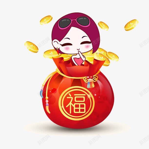 卡通福袋png免抠素材_新图网 https://ixintu.com MG动画 ppt 大福袋 活动 礼包 节日礼包