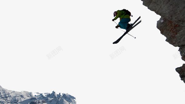 高山滑雪png免抠素材_新图网 https://ixintu.com 滑雪 运动 飞跃