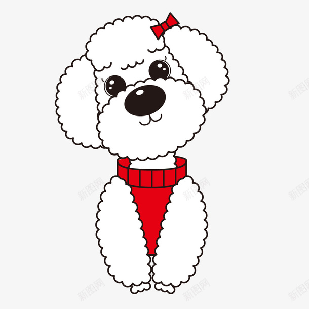 可爱的白色小泰迪png免抠素材_新图网 https://ixintu.com 卡通 可爱的 宠物狗 小狗 泰迪狗 简图 衣服
