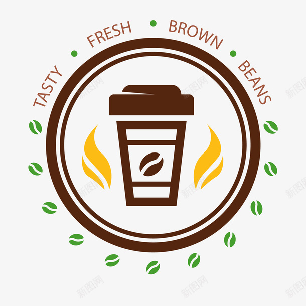 咖啡店的标签矢量图ai免抠素材_新图网 https://ixintu.com 下午茶 咖啡厅 标志设计 标签设计 饮品 矢量图