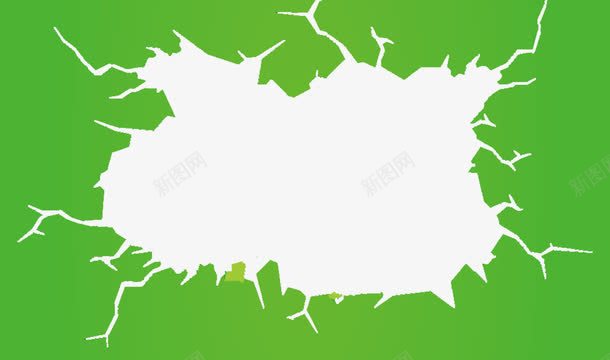 墙体特效png免抠素材_新图网 https://ixintu.com 墙壁 墙面 抽象图 撕裂 破洞 绿色裂痕 裂纹