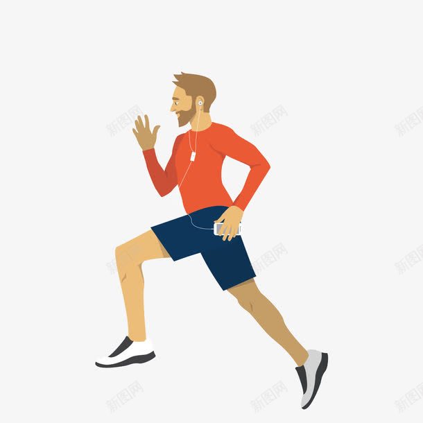正在跑步的中年人png免抠素材_新图网 https://ixintu.com 中年人 健康 运动