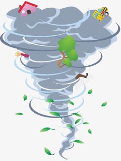 自然灾害插画卡通龙卷风高清图片