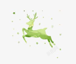 绿色羚羊奔跑的绿色羚羊高清图片