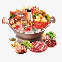 菜品繁多美味火锅宣传高清图片