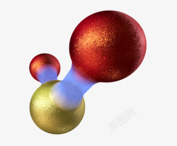 红金色硫硫二氧化硫分子形素材