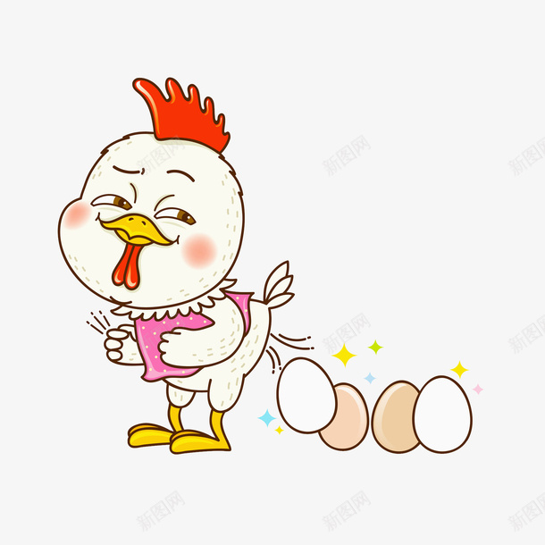 下鸡蛋的小鸡png免抠素材_新图网 https://ixintu.com 下蛋的 卡通 手绘 插图 母鸡 白色的 黄色