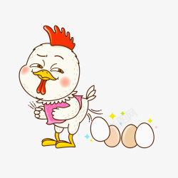 白色的母鸡下鸡蛋的小鸡高清图片