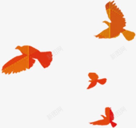 飞翔的鸟平面装饰png免抠素材_新图网 https://ixintu.com 扁平 旅游 旅行 橙色 清新 西双版纳 鸟