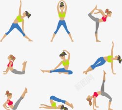 练瑜伽的女性动作瑜伽素材