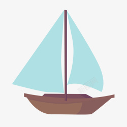 卡通扁平化帆船矢量图素材