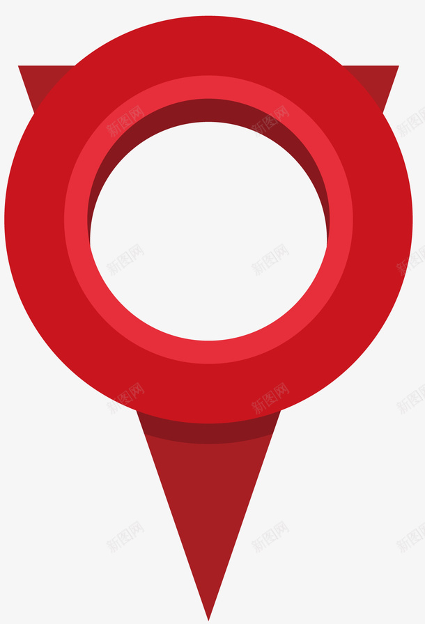 圆圈形状卡通风格定位符号矢量图图标ai_新图网 https://ixintu.com GPS定位 圆圈形状 定位标记符号 矢量符号 立体风格 红色定位标记 矢量图