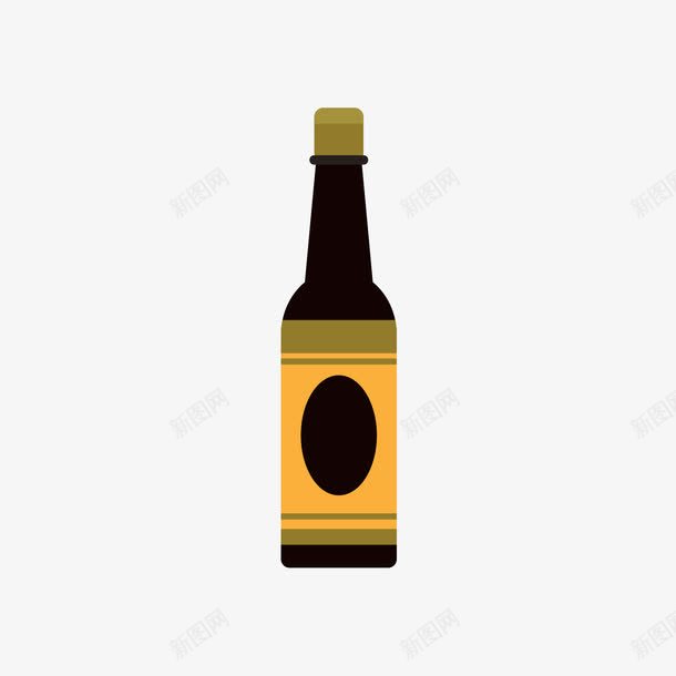 黑色的一瓶醋png免抠素材_新图网 https://ixintu.com 一瓶 日用 矢量醋 醋 黄色 黑色