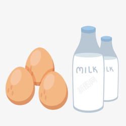 牛奶鸡蛋大集合牛奶鸡蛋矢量图高清图片