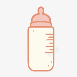 扁平婴儿红色圆角奶瓶食物元素矢量图高清图片