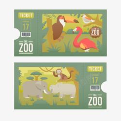 门票卡通动物园门票高清图片