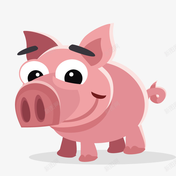 红色的小猪png免抠素材_新图网 https://ixintu.com 元素 动物 卡通形象 家畜 小猪 简笔画 红色