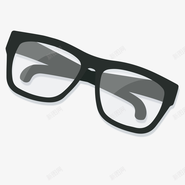 手绘创意近视眼镜矢量图ai免抠素材_新图网 https://ixintu.com 创意 卡通 扁平化 眼镜 黑框眼镜 黑色 矢量图