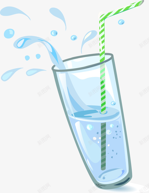蓝色卡通水杯png免抠素材_新图网 https://ixintu.com 卡通 水杯 清新 玻璃杯 蓝色 装饰图案 饮料
