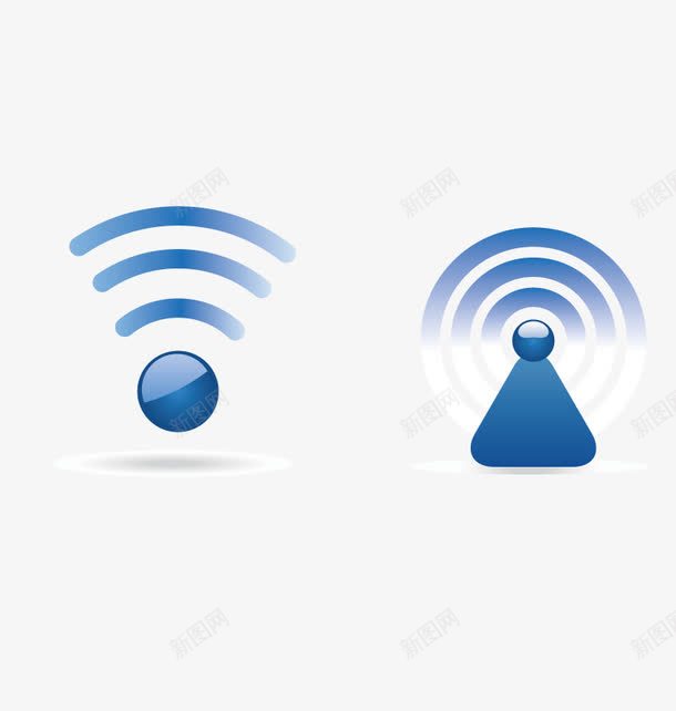 蓝色WIFIpng免抠素材_新图网 https://ixintu.com PNG图片 无线信号 矢量素材 高清