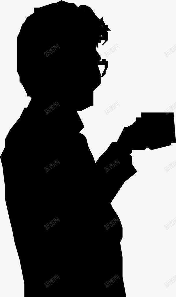 喝咖啡的人图标png_新图网 https://ixintu.com 一个 剪影 卡通 咖啡 手绘 男人 眼镜 黑色