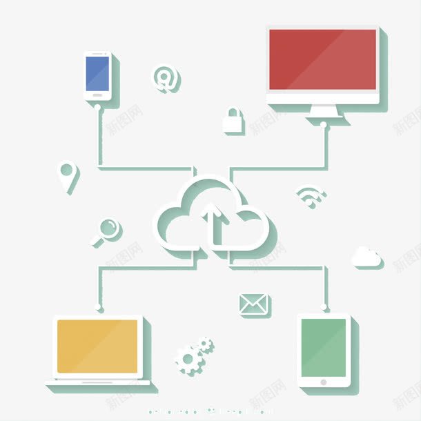 互联网大数据矢量图eps免抠素材_新图网 https://ixintu.com 大数据 平板 手机 电脑 矢量图