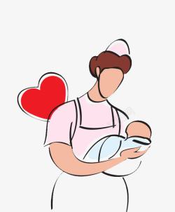 常规体检插图护士护理新生儿宝宝高清图片