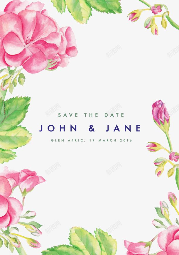 红色花朵唯美邀请卡psd免抠素材_新图网 https://ixintu.com 卡片 唯美 婚礼请柬 森系女 森系手绘 水彩花卉 红色 红花 花朵