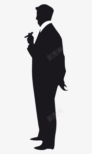黑衣服的人png免抠素材_新图网 https://ixintu.com 吸烟的 吸烟的人 男士 白色领子 矢量黑衣服 穿黑色衣服的人 衣服 西装 黑色的