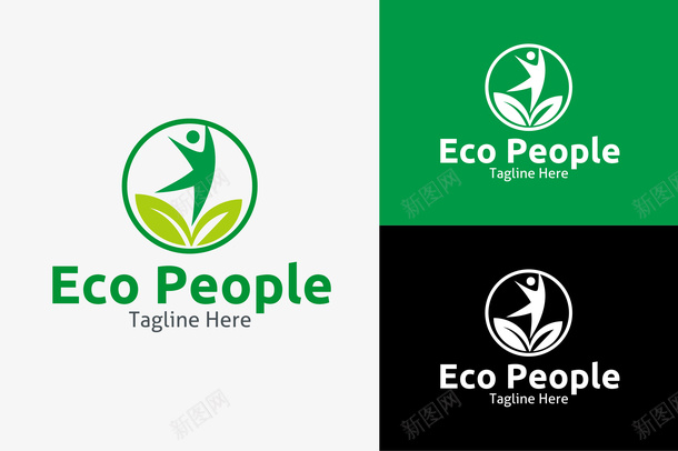 绿色的可爱logo矢量图图标ai_新图网 https://ixintu.com logo 人与自然 和谐 环境友好 简约 精美 绿色 设计感 矢量图