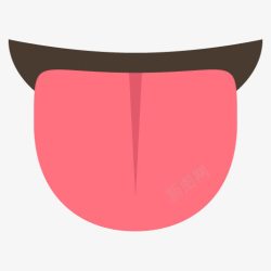 嘴部手绘可爱的粉色舌头高清图片