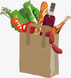 装满蔬菜装满购物袋的蔬菜高清图片