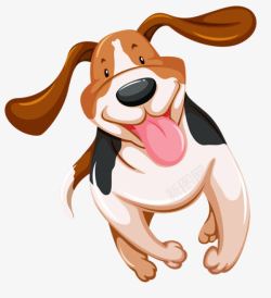 卡通吐舌头奔跑的小狗高清图片