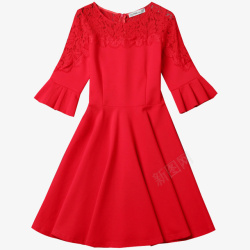 时尚红裙小香风性感红色连衣裙高清图片