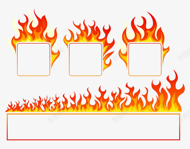 创意红色火焰边框png免抠素材_新图网 https://ixintu.com 免抠 创意背景 加绒加厚火焰 烟雾边框 燃烧火焰 红色火花