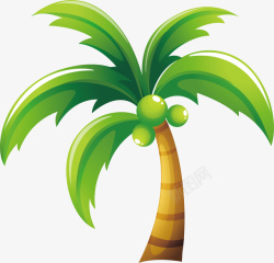 椰创椰子树手绘椰子树矢量图高清图片