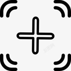 十字交叉的轮廓十字图标高清图片